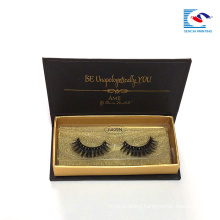 Luxury customized size magnetic 3Dmink lash cardboard paper box with gold glitter lash tray